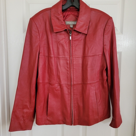 Vintage 90's Soft Lamb Leather Zip Collared Jacket - Picture 1 of 7